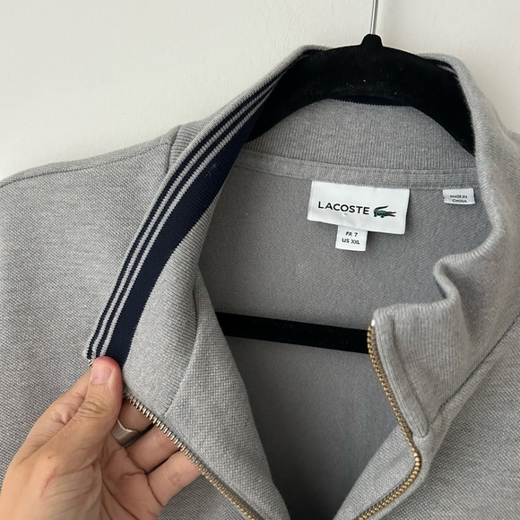 Lacoste MEN'S ZIP-UP HIGH-NECK COTTON  SWEATER - Picture 3 of 12